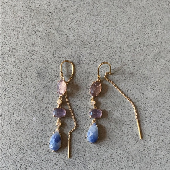 Anthropologie Jewelry - Anthropologie Earrings with purple stones